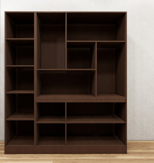 Rich Walnut & Wool White Finish Crockery Unit – Dual-Tone Open Display Shelves