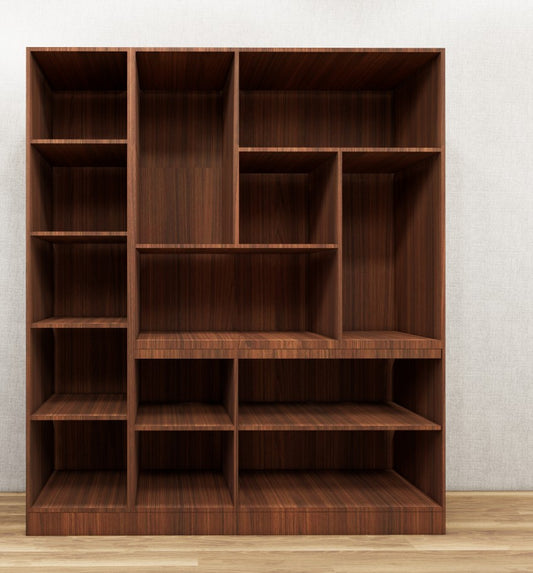 American Walnut & Wool White Finish Crockery Unit – Dual-Tone Open Display Shelves