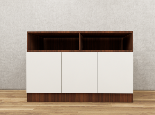 American Walnut & Wool White Finish Console Table – Premium Hallway Console