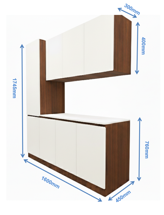 American Walnut & Wool White Finish Crockery Unit – Modern Dining Storage