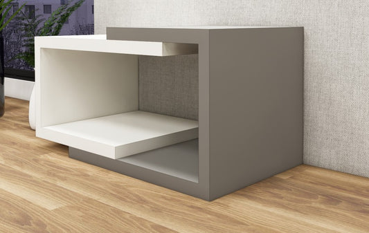 Dust & Wool White Finish Coffee Table – Modern Dual-Tone Design