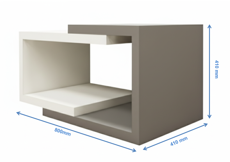 Dust & Wool White Finish Coffee Table – Modern Dual-Tone Design