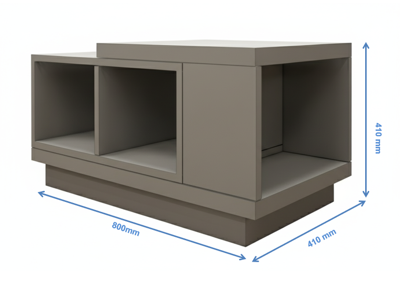 Contemporary Dust Finish Coffee Table with Open Storage Shelves