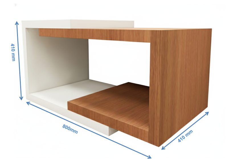 Burma Teak & Wool White Finish Coffee Table – Modern Dual Tone Design