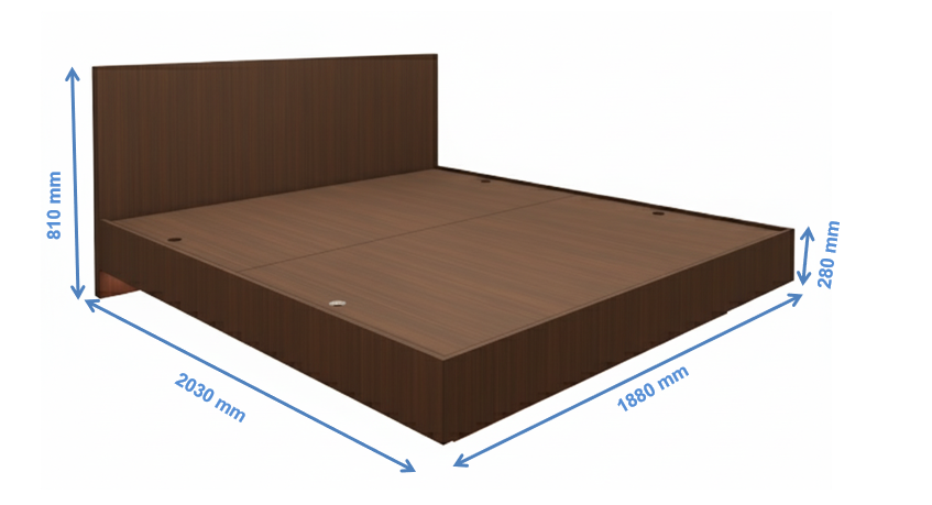 Rich Walnut Finish King Size Bed – Premium Bedframe