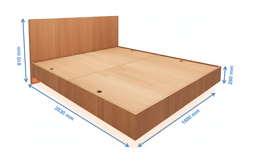 Burma Teak Finish King Size Bed – Premium Bedframe