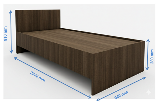 Legno Oak Dark Finish Single Bed
