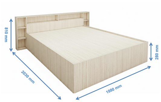 Legno Oak Light Finish King Size Bed