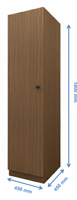 Moldau Acacia Dark Finish Single Door Wardrobe