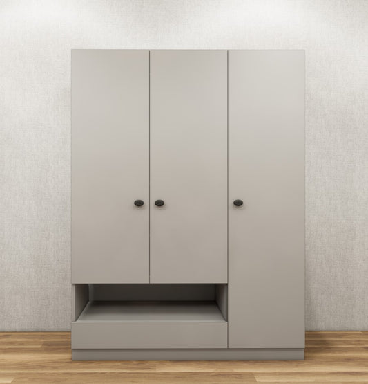 Gothic Grey Finish Three Door Wardrobe
