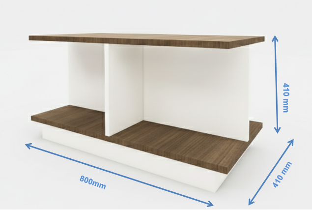 Legno Oak Dark & Frosty White Finish Coffee Table