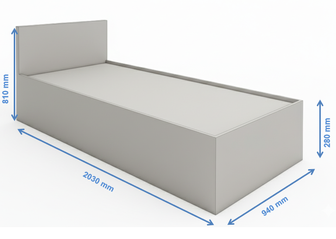 Gothic Grey Finish Single Bed