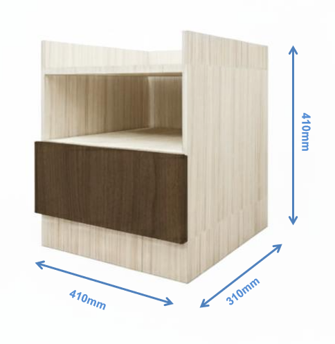 Legno Oak Dark & Legno Oak Light Finish Bed Side Table