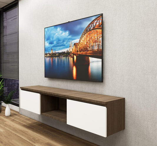 Legno Oak Dark & Frosty White Finish Tv Unit