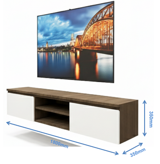 Legno Oak Dark & Frosty White Finish Tv Unit
