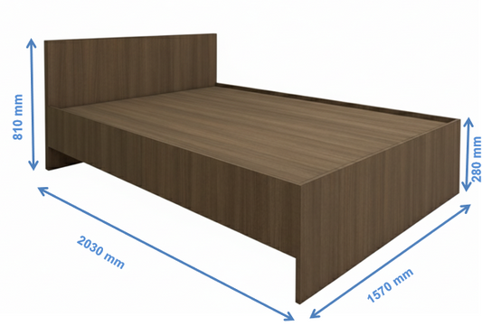 Legno Oak Dark Finish Queen Bed
