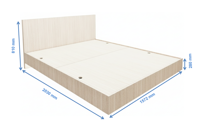 Modern Oak Finish Queen Bed – Modern Box Design