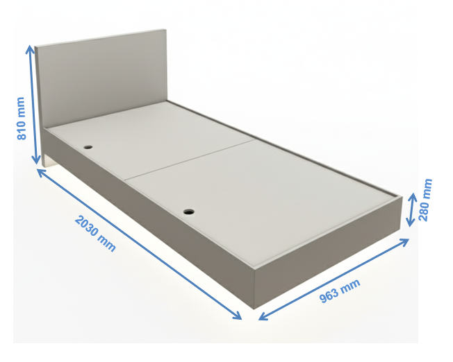 Dust Finish Single Bed – Minimalist Box Frame