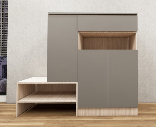 Dust & Modern Oak Finish Shoe Rack – Contemporary Footwear Storage
