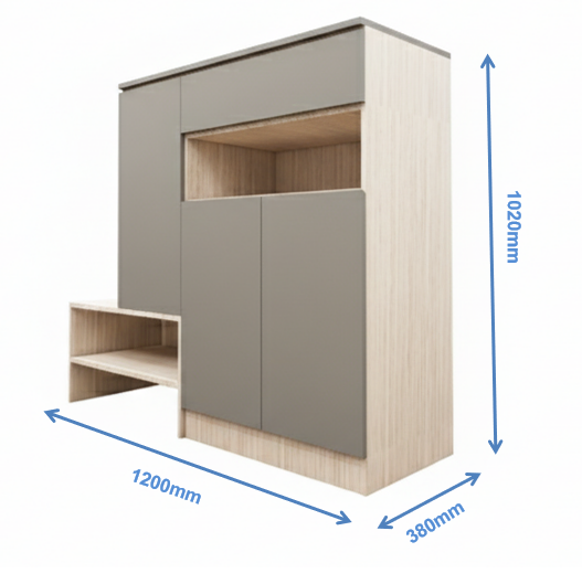 Dust & Modern Oak Finish Shoe Rack – Contemporary Footwear Storage
