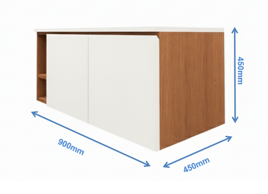 Burma Teak & Wool White Finish Vanity Unit – Premium Bathroom Console