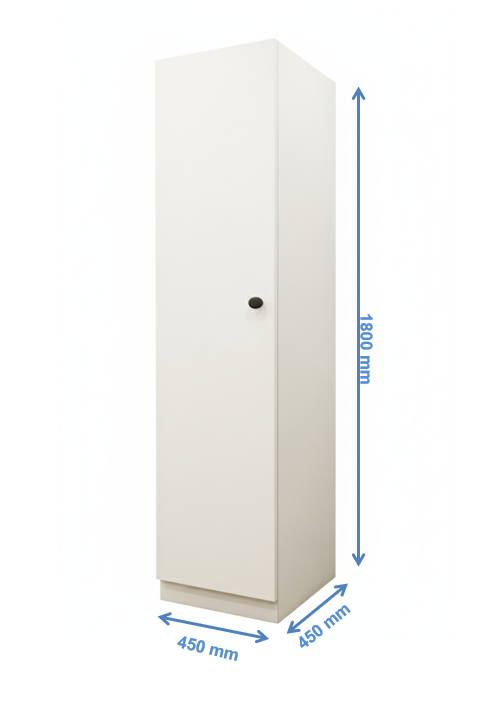 Wool White Finish Wardrobe – Sleek One Door Minimal Design