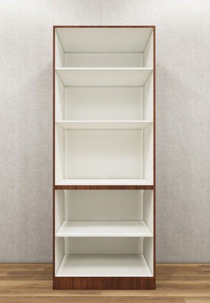 American Walnut & Wool White Finish Wardrobe – Elegant Two Door Compact Storage