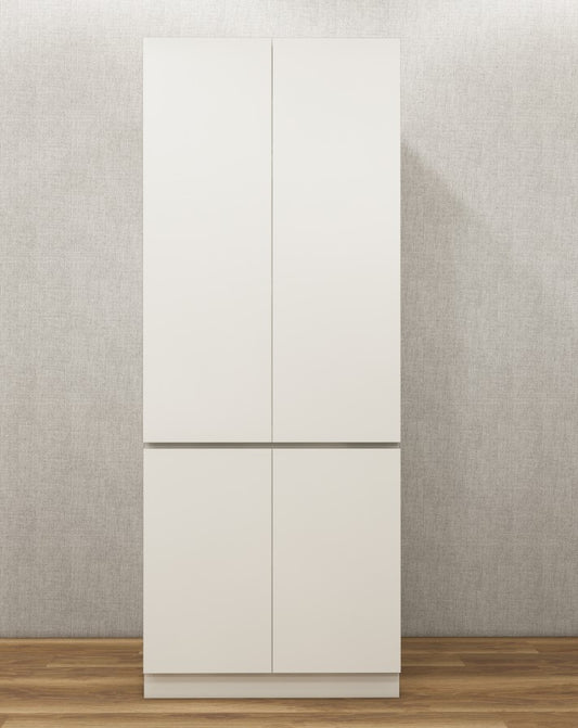 Wool White Finish Wardrobe – Elegant Two Door Compact Storage