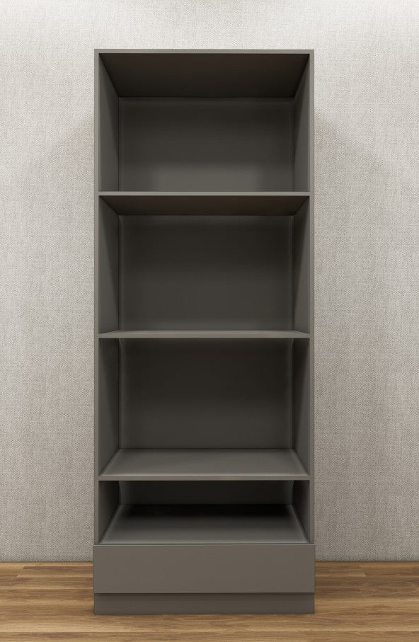Dust Finish Sleek Two Door Design with Open Shelf & Drawer
