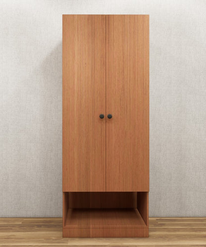 Burma Teak Finish Compact Two Door Design with Bottom Shelf
