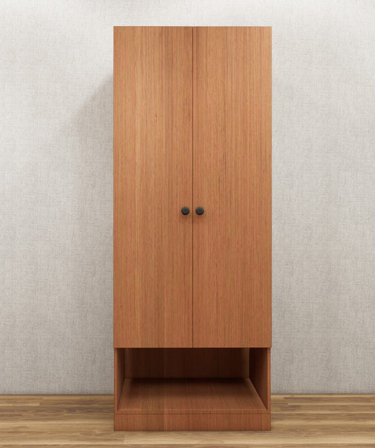 Burma Teak Finish Compact Two Door Design with Bottom Shelf