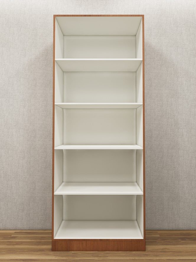 Burma Teak & Wool White Finish Two Door Wardrobe – Minimalist Space-Saving Design