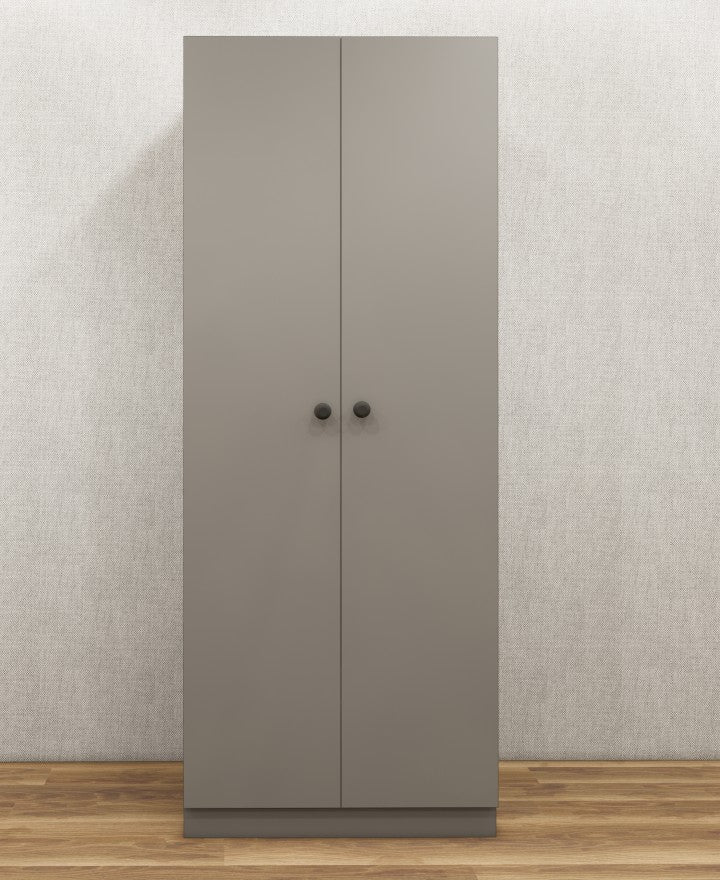 Dust & Wool White Finish Two Door Wardrobe – Minimalist Space-Saving Design
