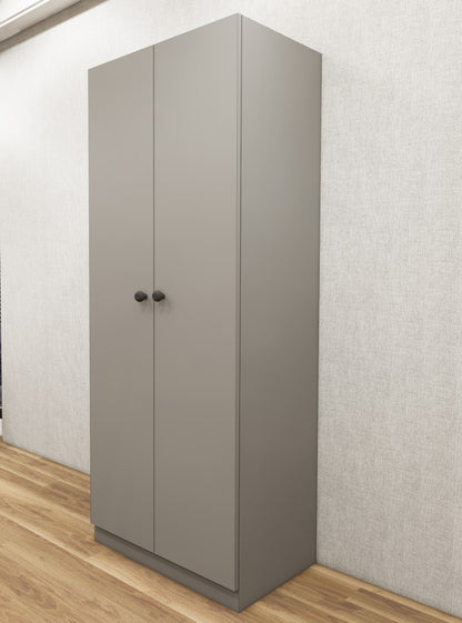 Dust & Wool White Finish Two Door Wardrobe – Minimalist Space-Saving Design