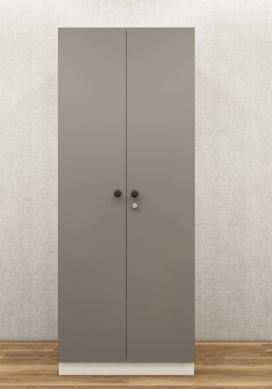 Dust & Wool White Finish Wardrobe – Sleek Two Door Storage with Hanging Space