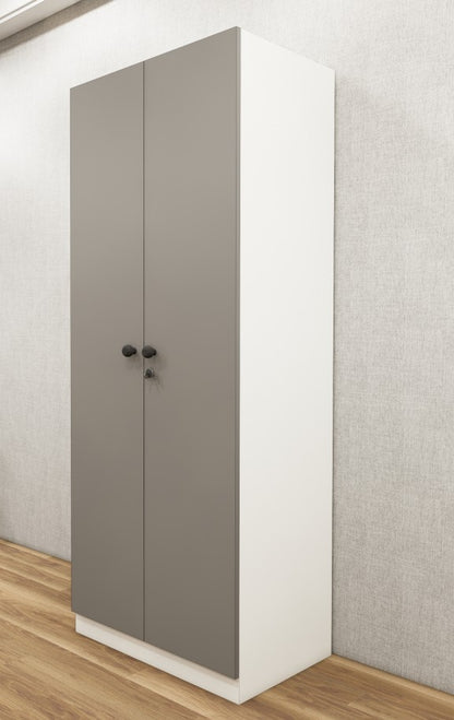 Dust & Wool White Finish Wardrobe – Sleek Two Door Storage with Hanging Space