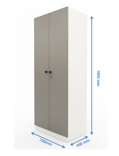 Dust & Wool White Finish Wardrobe – Sleek Two Door Storage with Hanging Space