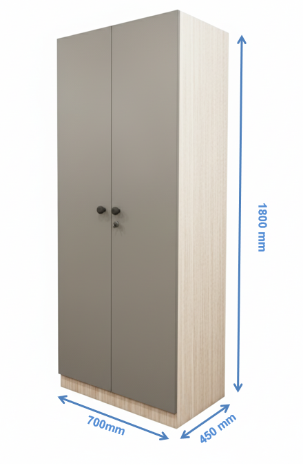 Dust & Modern Oak Finish Wardrobe – Sleek Two Door Storage with Hanging Space