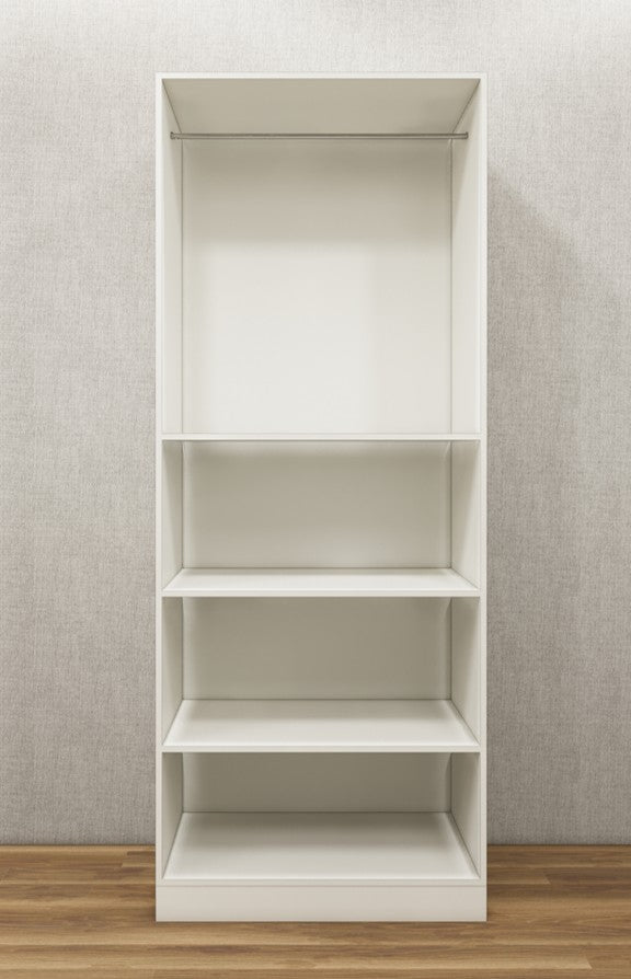 Burma Teak & Wool White Finish Wardrobe – Sleek Two Door Storage with Hanging Space