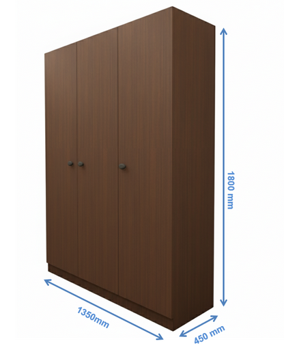Rich Walnut Finish – Elegant Three Door Vertical Organizer