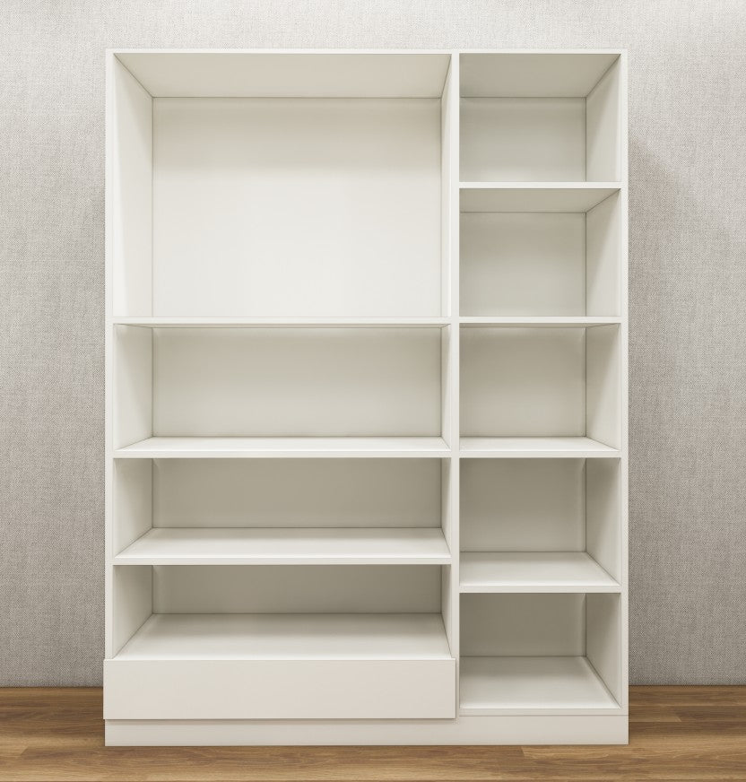 Wool White Finish Wardrobe - Stylish 3 Door Design with Bottom Shelf