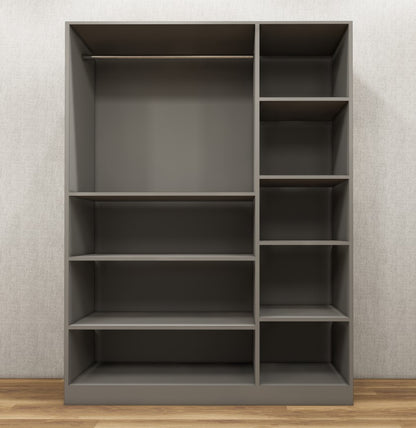 Dust & Wool White Finish 3 Door Wardrobe – Elegant Storage with Open Shelves