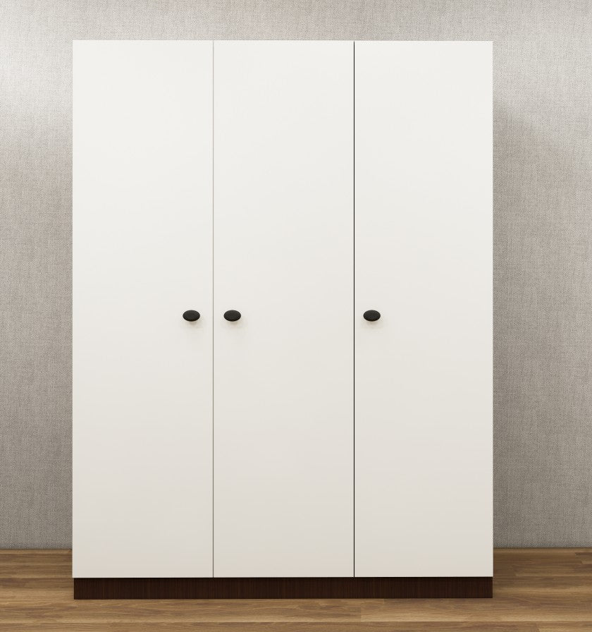 Rich Walnut & Wool White Finish – Elegant Three Door Vertical Organizer