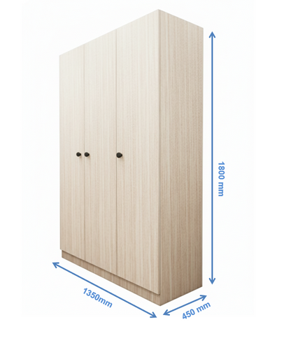 Modern Oak Finish – Elegant Three Door Vertical Organizer
