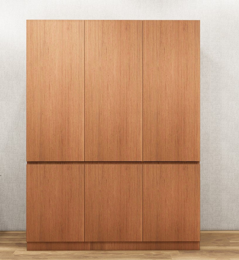 Burma Teak Finish – Minimalist Three Door Storage Solution