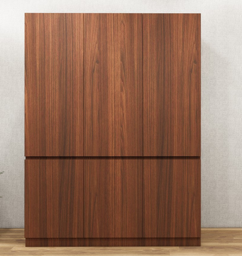 American Walnut Finish – Minimalist Three Door Storage Solution
