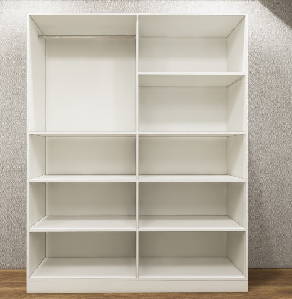 Wool White Finish – 4 Door Wardrobe Spacious Organizer Design