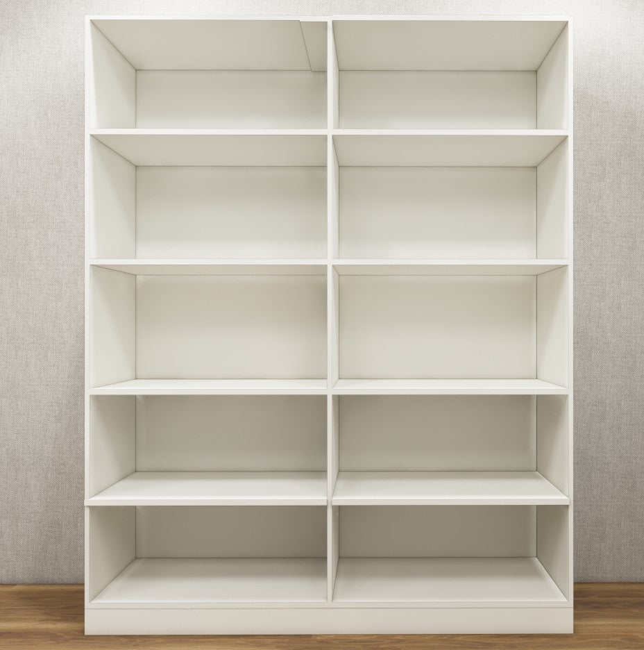 Four Door Wool White & Dust Finish Wardrobe – Stylish Dual Color Design with Shelving
