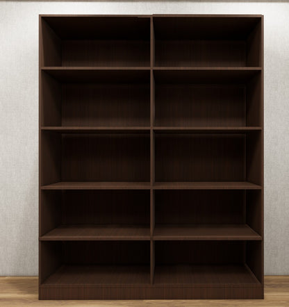 Four Door Rich Walnut & Wool White Finish Wardrobe – Stylish Dual Color Design with Shelving