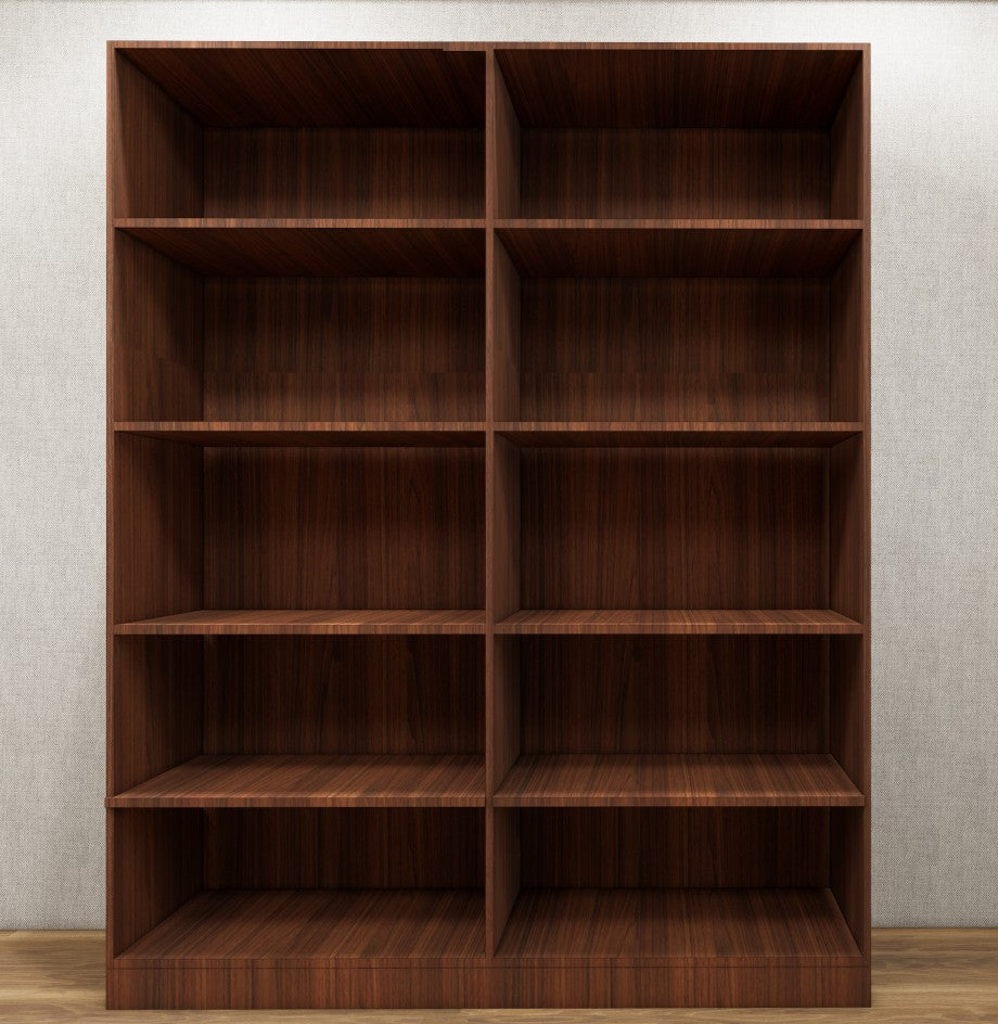 Four Door American Walnut & Wool White Finish Wardrobe – Stylish Dual Color Design with Shelving